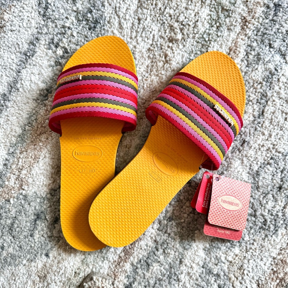NWT Havaianas You Malta Mix Sandals, Orange Citrus, Multiple Sizes
